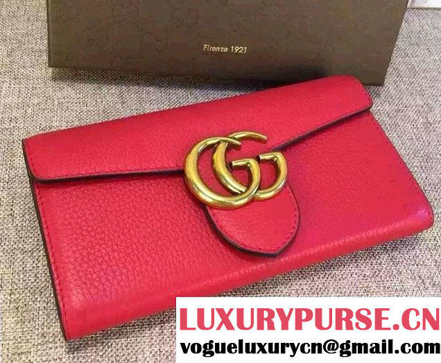 Gucci GG Marmont Continental Wallet 400586 Red 2016