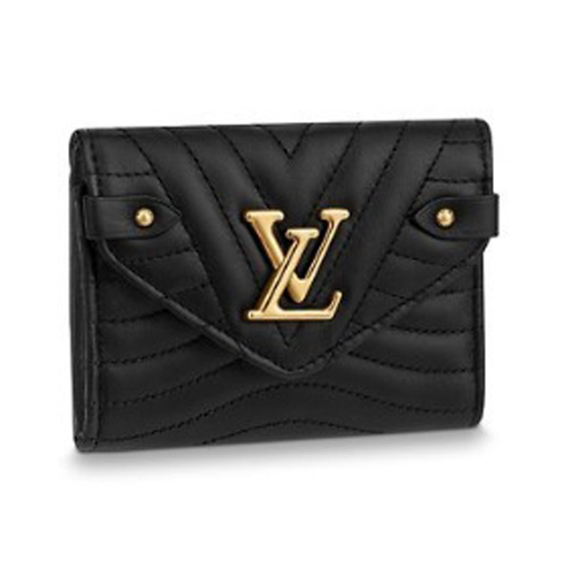 Louis Vuitton M63427 New Wave Compact Wallet Black New Wave Leather