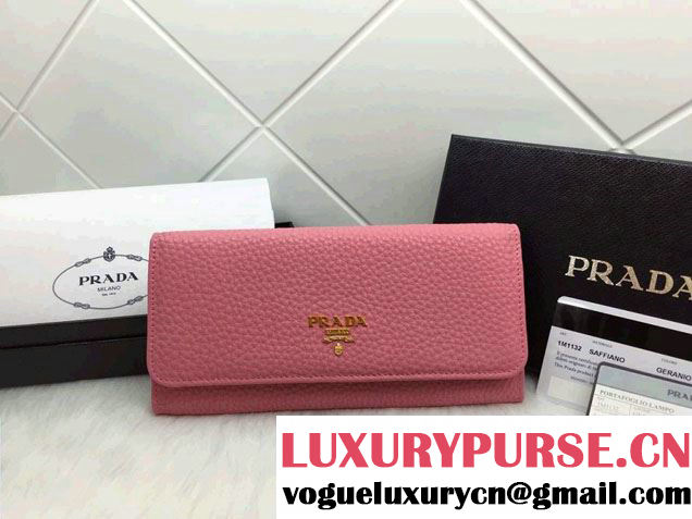 Prada Clemence Leather Wallet 1M1132 Pink