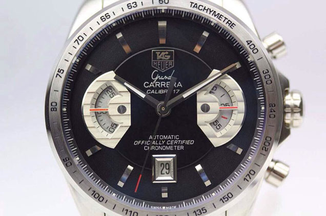 Tag Heuer Grand Carrera Calibre 17 SS/SS Black A 7750 Sec @ 3
